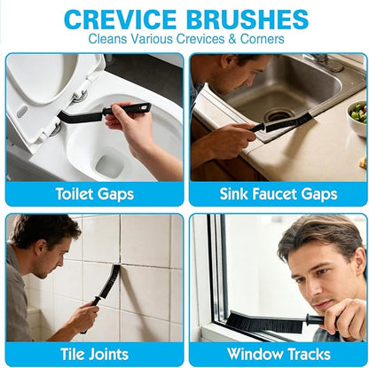 Crevice Cleaning Brush Set, Hard Bristle Small Scrub Brushes, Deep Cleaning Supplies for Kitchen, Bathroom, Grout, Bottle, Corners & Tight Spaces, 8Pcs - Image 3
