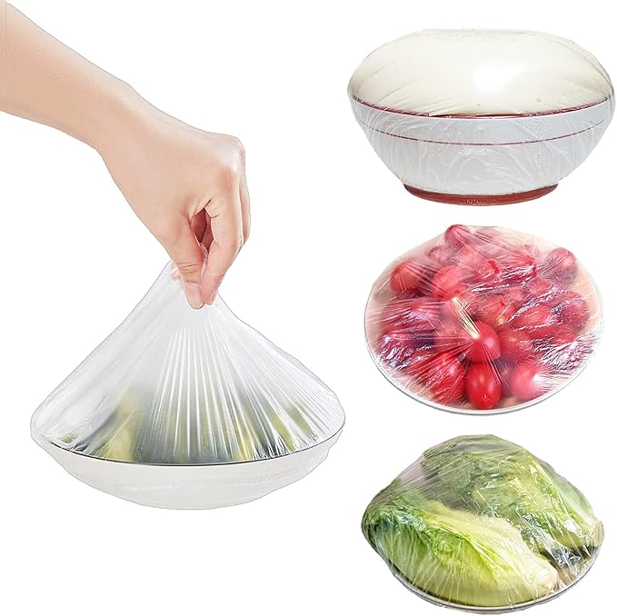 STAYWILD 100pcs Elastic Bowl/Basket Covers for Proofing,Shower Caps for Sourdough Bread Baking Supplies,Plastic Wrap for Food Fruit Vegetable by STAYWILD