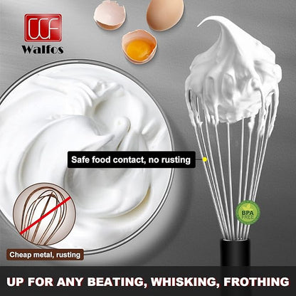 Stainless Steel Wire Whisk Set - 3 Packs Balloon Whisk, Thick Wire Wisk ＆ Strong Handles, Egg Frother for Cooking, Blending, Whisking, Beating and Stirring (7"+9"+11") - Image 2