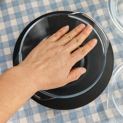 Casserole Baking Dish with 2 pcs, 1 QT large,Round with Handle and Lid, Tempered Glass, Oven Microwave Dishwasher freezer safe,Cookware Bowl,Clear