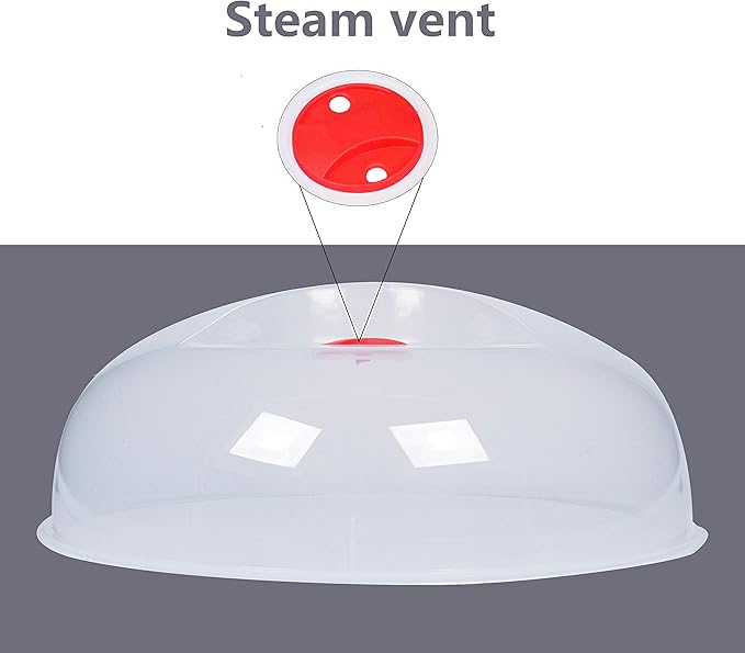 Large Microwave Cover for Food Easy Grip Microwave Splatter Cover Guard Lid with Steam Vent and BPA Free & 11.5 Inch, Dishwasher Safe - Image 3