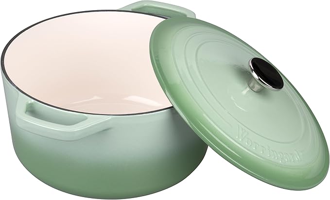 VORRINGARD Enameled Cast Iron Dutch Oven Pot with Lid, for Bread Baking, Round Bread Oven- include Sourdough Bread Baking Supplies Set, 4.5QT, Green - Image 6