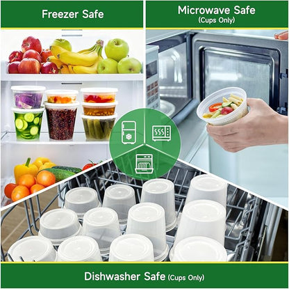 Dealusy 50 Set 24 oz Deli Containers with Lids, Leak-Proof BPA Free Plastic Take Out Bowls, Food Storage Containers for Takeout Meal Prep Storage, Freezer, Microwave & Dishwasher Safe - Image 5