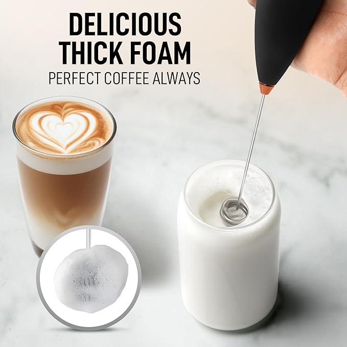 Zulay Kitchen Whisk Milk Frother with 4 Duracell Batteries - Powerful Handheld Foam Maker for Coffee, Lattes, Matcha, Hot Chocolate & Cappuccinos - Whip Creamy Froth in Seconds - Image 2