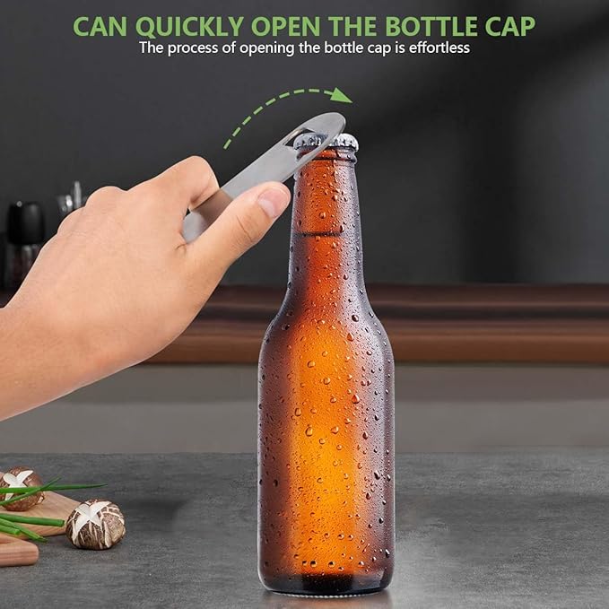 KISEER Heavy Duty Stainless Steel Flat Bottle Opener, 8 Pack Beer Bottle Opener for Kitchen, Bar or Restaurant - Image 4