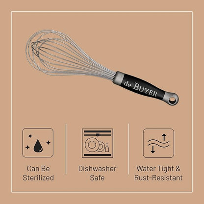 de Buyer GOMA Universal Whisk - 11.75” - Ideal for Commercial & Home Kitchens - Designed for Heavy, Frequent Use - Ergonomic & No-Slip Grip - Dishwasher Safe - Image 3