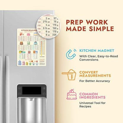 Kitchen Conversion Chart Magnet for Easier Cooking & Kitchen Baking - Kitchen Gadget Baking Gifts - Metric Conversion Chart for Cooking - Cute Kitchen Accessories - Kitchen Needs Baking Accessories - Image 4
