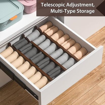 DUCOO 4 PCS Drawer Divider, 17"-22" Adjustable Bamboo Drawer Dividers Organizers, 2.3" High Expandable Separators for Kitchen, Clothes, Dressers, Home, Office, Mocha - Image 5