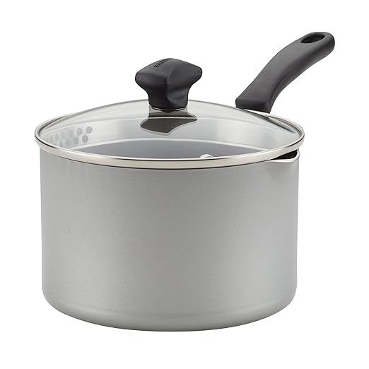 Farberware Cookstart DiamondMax Nonstick Straining Saucepan, Dishwasher Safe, 3 Quart, Silver by Farberware