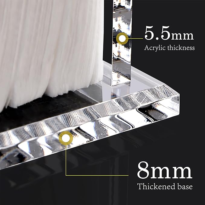 DINGHUO Acrylic Cocktail Napkin Holder for Table, (5" x 5") Clear Beverage Napkin Dispenser with 8mm Thickened base, Large Capacity Napkin Box for Kitchen, Restaurant, Bar, Dinner, Home Decor