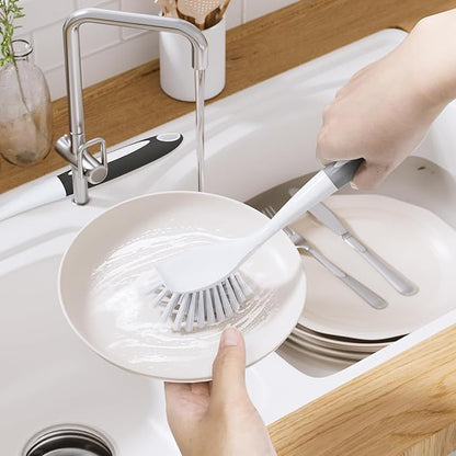 Amazer Dish Brush, 2 Pack Dish Scrubber with Handle, Kitchen Dishes Brushes, Scrub Brush with Stiff Bristles for Cleaning, Sink, Pots, Pans - Image 8