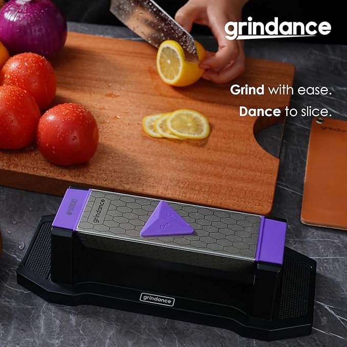 3-Sided Diamond Sharpening Stone 400/1000/8000 Grit Whetstone with Angle Guide, Non-Slip Base, Leather Strop & Glove Premium Knife Sharpener for Kitchen, Hunting & Outdoor