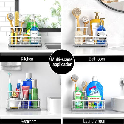 Kitchen Sink Caddy Organizer, [Stay-Dry Anywhere & No Drainage Needed] Sponge Holder for Kitchen Sink Countertop,Stainless Steel with Rust-Resistant Coating-10.24" L x 6.5" W x 5.83" H - Image 7