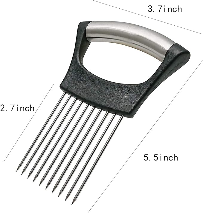 Stainless Steel Onion Holder for Slicing,Onion Slicer Holder,Onion Cutter for Slicing of Onions,Tomatoes,Avocados,Eggs and Other Vegetables,KItchen Utensils - Image 2
