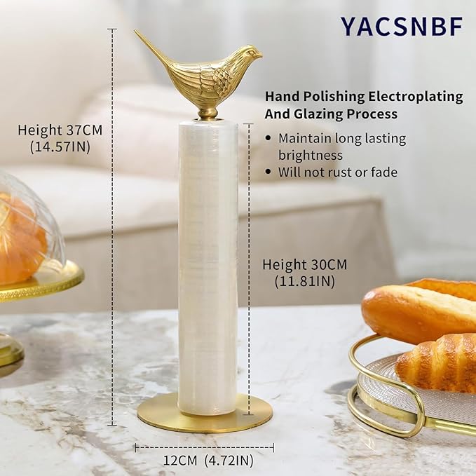 Luxurious Gold Paper Towel Holder Countertop, Brass Paper Towel Holder for Kitchen, Unique Gold Bird Decor - Sturdy, Durable, and Elegant Home Decor for Kitchen - Image 4