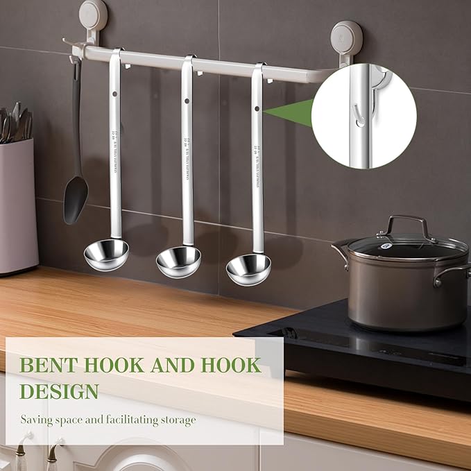 8 PCS Stainless Steel Ladle Soup Handle Ladle with Pouring Rim for Kitchen Cooking Soup Sauce (1 oz) - Image 4