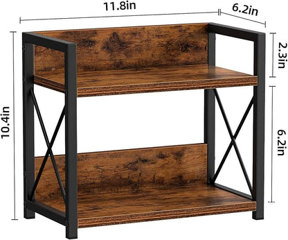 Giikin Countertop Shelf Organizer, 2 Tier Kitchen Spice Rack for Countertop, Wood Coffee Counter Shelf Organizer for Home (Brown, S) - Image 6