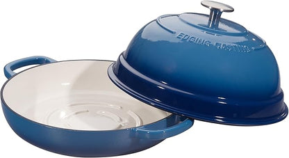 EDGING CASTING Enameled Cast Iron Dutch Oven Pot with Lid, Round Bread Oven for Homemade Sourdough Bread Baking, 6 Quart, Lake Blue - Image 5