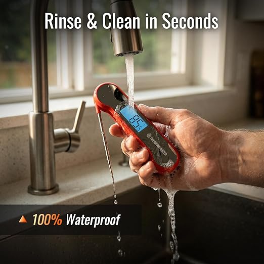 0.5 Sec Instant Read Meat Thermometer Digital with ±0.5℉ Precision, Food Thermometer for Cooking Kitchen Gadgets, Oven Grill Candy BBQ Essentials Accessories, Gifts for Him Dad Men Birthday, Red - Image 7
