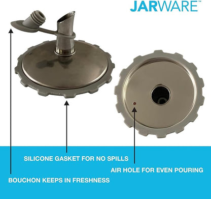 Jarware Stainless Steel Oil Cruet Lid, Regular Mouth Mason Jar Pour Spout Lid