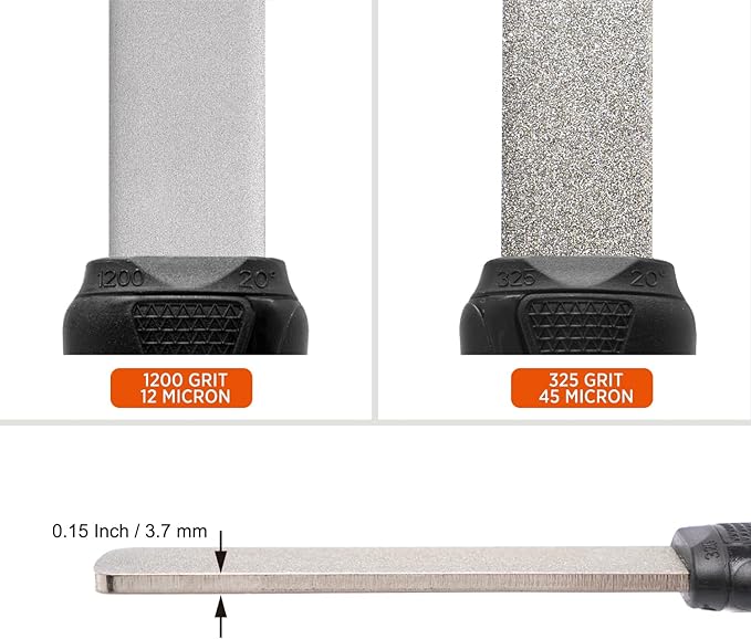 SHARPAL 121N Dual-Grit Diamond Sharpening Stone File Garden Tool Knife Sharpener Coarse 325 / Extra Fine 1200 Grit for Lawn Mower Blade, Axe, Hatchet, Hedge Shears, Chisels, Drills Mothers Day Gifts - Image 4