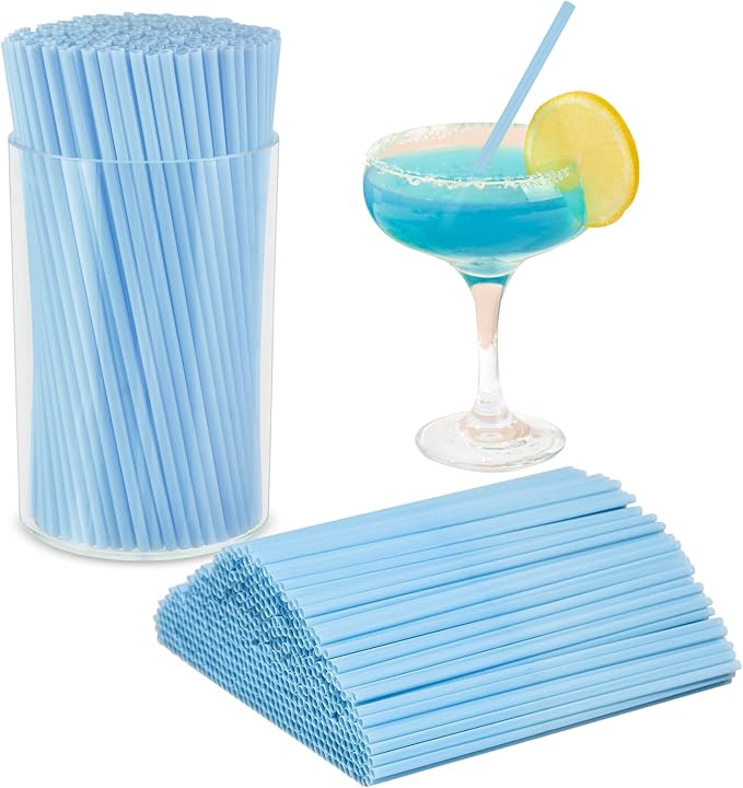 500 Pcs Light Blue Coffee Stir Sticks Set 5x0.12 inch Cocktail Straws Acrylic Stir Stick Holder Baby Blue Straws Disposable Drink Stirrers for Coffee Bar Tea Party Supplies Home by DLUGOPIS
