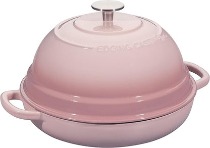 EDGING CASTING Enameled Cast Iron Dutch Oven Pot with Lid, Round Bread Oven for Homemade Sourdough Bread Baking, 6 Quart, Pink - Image 4