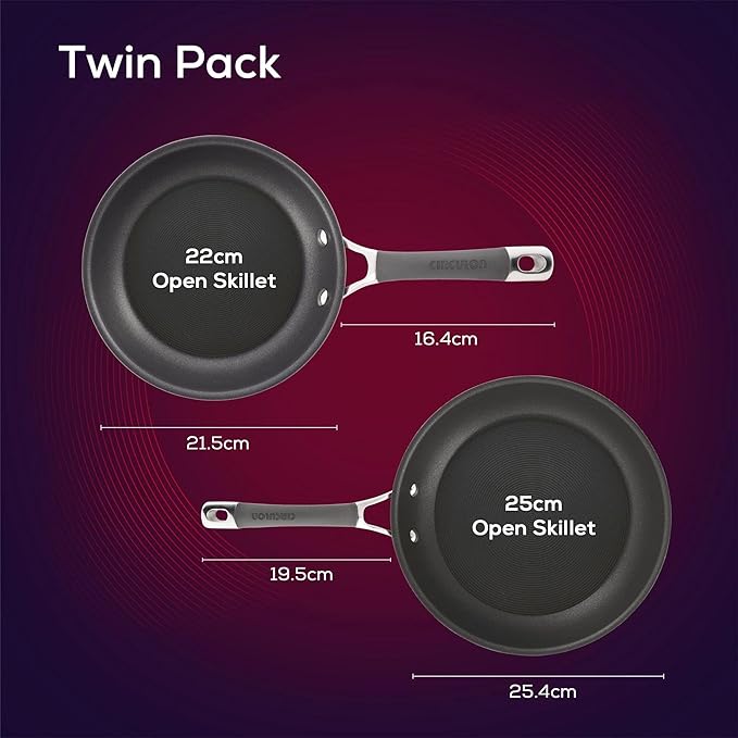 Circulon 83905 Radiance [hard anodized] Nonstick Frying pan set / Skillet Set - 8.5 Inch and 10 Inch, Gray - Image 9