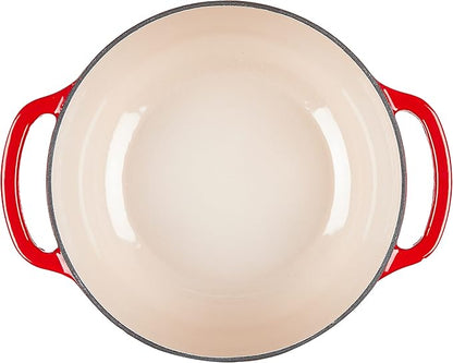 Lodge 4.5 Quart Enameled Cast Iron Dutch Oven with Lid – Dual Handles – Oven Safe up to 500° F or on Stovetop - Use to Marinate, Cook, Bake, Refrigerate and Serve – Solid Red - Image 3