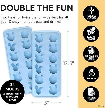 Disney Pooh Silicone Ice Cube Tray – 2 Pack Ice Trays for Freezer with Fun Pooh Ice Molds – Flexible BPA-Free Silicone Molds for Ice, Chocolate, and More