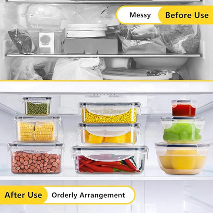 34 PCS Food Storage Container with Lid (17 Lids & 17 Containers) - Reusable Plastic Food Containers for Kitchen Storage and Organization BPA-Free Leakproof Meal Prep Container with Labels & Pen - Image 3