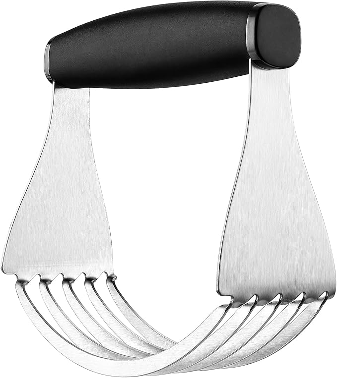 Spring Chef Dough Blender For Baking, Heavy Duty Dough Cutter Tool, Stainless Steel Pastry Cutter Tool with Sharp & Sturdy Blades, Pastry Blender for Easy Mixing, Dishwasher Safe - XL Size - Black - Image 7