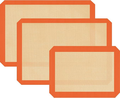 Silicone Baking Mat Set of 3, Silicone Baking Mats Cookie Sheet, Non-Stick Mats for Baking, Easy Clean & Reusable Oven Baking Sheet for Making Macaroons, Cookies by Dwavele