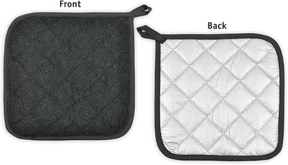 DII Basic Terry Collection Quilted 100% Cotton, Potholder, Black, 3 Piece - Image 3