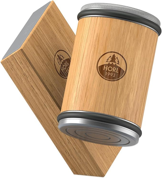 HORL 2 Oak Kitchen Knife Sharpener for Razor Sharp Edges Made in Germany - Rolling Sharpener for knives - Rolling Knife Sharpening Kit with Magnetic Holder with 15 & 20 Degrees by HORL1993