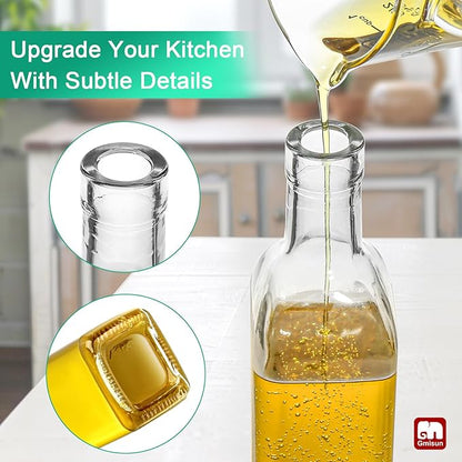GMISUN Olive Oil Dispenser for Kitchen 8 Pack, Glass Oil Dispenser Bottle 17oz, Cooking Soy Sauce Bottle Container Cruet with Plastic Pourer Spout, Funnel and Labels, Clear - Image 6