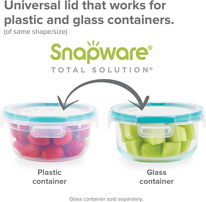 Snapware Plastic Total Solution 2-Pack (4-Cup) Food Storage Containers Set, Leakproof & Airtight Plastic Locking Lids Round Tupperware, Non-Toxic BPA-Free Lids, Microwave Dishwasher Freezer Safe - Image 6