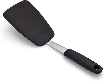 OXO Good Grips Large Silicone Flexible Turner & 65191 Good Grips Nylon Flexible Turner, Black - Image 2