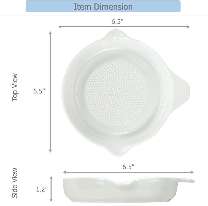 EIKS Ceramic Ginger Grater for Grinding Wasabi Fruits Vegetables Ginger Garlic Cheese, Package with Ceramic Spoon And Cleaning Brush