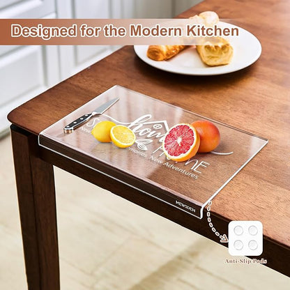 House Warming Gifts New Home - Engraved Acrylic Cutting Board with Counter Lip, Clear Countertop Protector Housewarming Gifts for Women Man Couples First House New Apartment Aesthetic Kitchen Decor - Image 4