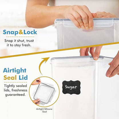 Shazo 2 PC (9.5L | 321 Oz) Extra Large Bulk Food Storage Containers with Airtight Lids for Flour, Sugar, Rice, Cereal & Pasta - Leakproof, BPA-Free Plastic Canisters for Kitchen & Pantry Organization - Image 7