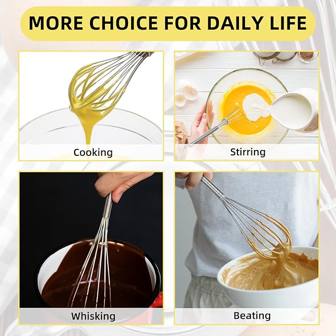 Baderke 30 Pcs Mini Whisk Bulk Small Whisks for Cooking 304 Stainless Steel Tiny Whisk for Baking, Whipping, Beating Eggs, Mixing Sauces, Blending Ingredients (6 Inch) - Image 7