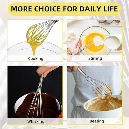 Baderke 30 Pcs Mini Whisk Bulk Small Whisks for Cooking 304 Stainless Steel Tiny Whisk for Baking, Whipping, Beating Eggs, Mixing Sauces, Blending Ingredients (6 Inch) - Image 7