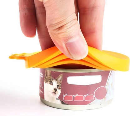 Comtim Pet Food Can Cover Silicone Can Lids for Dog and Cat Food(Universal Size,One fit 3 Standard Size Food Cans) (Blue/Orange) - Image 5