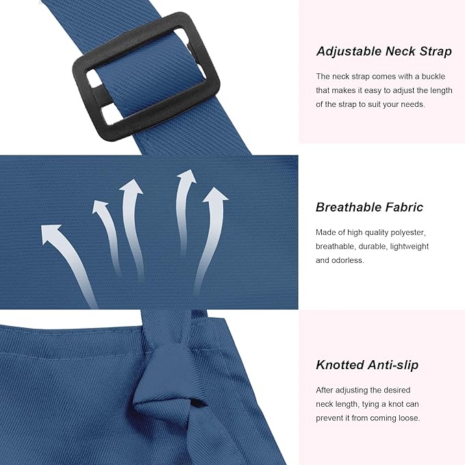 15 Pcs Adult Aprons Bulk with Pockets Adjustable Bib Chef Apron for Women Men Painting Cooking Crafting (S/L) - Image 3