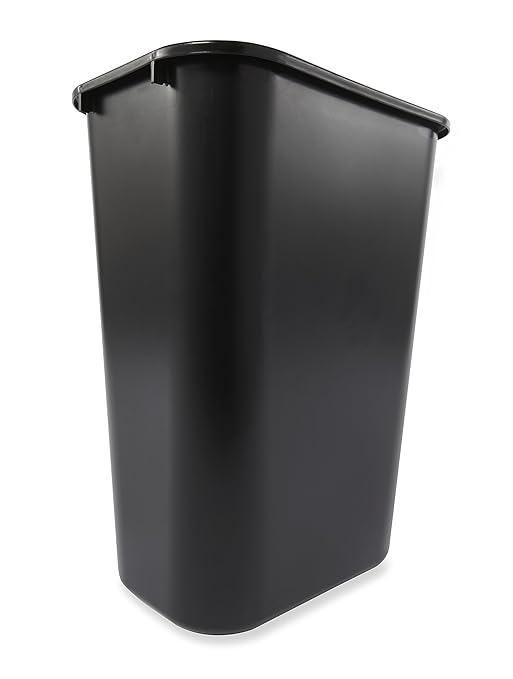 Rubbermaid Commercial Products Deskside Wastebasket/Trash Can, 10.25-Gallon/41-Quart, Black, Plastic, Garbage Can for Home/Office, Fits Under Desk/Sink/Cabinet, Pack of 12 - Image 2