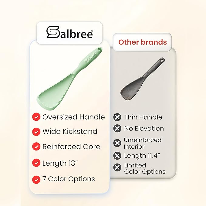 Silicone Spoon Spatula for Cooking - Multifunction Scoop Spatula Spoonula - Heat Resistant Cooking Spoon for Nonstick Cookware - Large Silicone Kitchen Spoon - Seamless Design (Mint,1pc) - Image 3