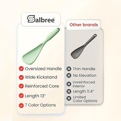 Silicone Spoon Spatula for Cooking - Multifunction Scoop Spatula Spoonula - Heat Resistant Cooking Spoon for Nonstick Cookware - Large Silicone Kitchen Spoon - Seamless Design (Mint,2pcs) - Image 3