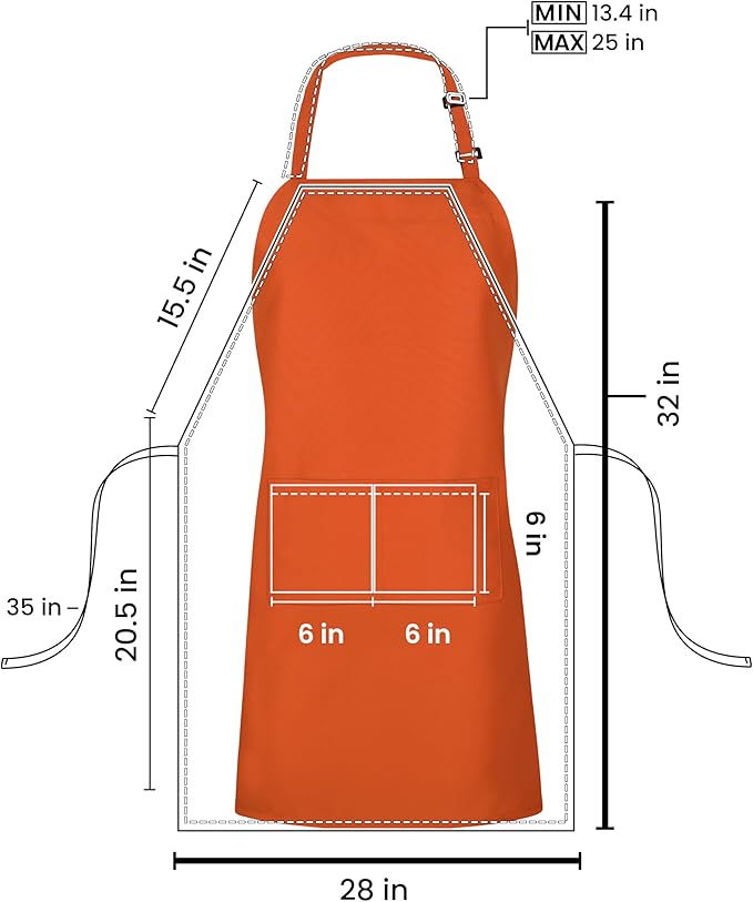 Utopia Kitchen 10 Pack Bib Apron Adjustable with 2 Pockets, Water and Oil Resistant, Cooking Kitchen Chef Apron for Women Men - Image 2
