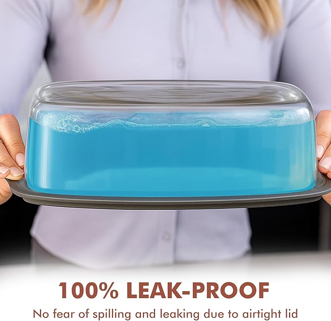 Razab LARGE 7.6 Cups/1800 ML/1.9 Qt Glass Loaf Pan with Lids - Meatloaf Pan BPA free Airtight Lids Grip Handle Easy Carry, Microwave and Oven Safe - Loaf Pans For Baking Bread, Cakes, Glass Loaf Pan - Image 3
